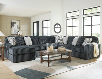 BOCELLI Dark Gray Corduroy 151" Wide x 121" Depth Oversized Sectional