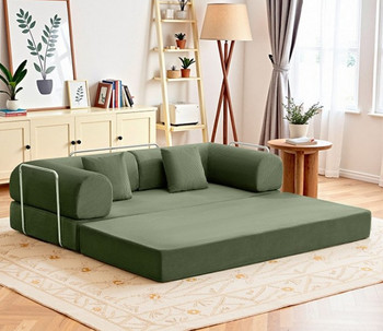 HANS Green 78" x 27" Wide Compressed Foam Modular Lounge Sofa Bed