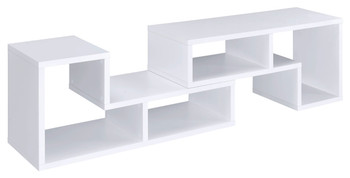 BAIER Pure White 84" Wide x 16" Height Adjustable TV Stand (RTA)