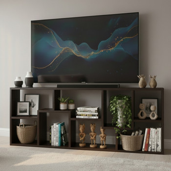 COLMER Dark Brown 71" Wide x 35" Height TV Stand (RTA)