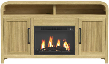 BRIAA Natural 60" Wide x 33" Height TV Stand with Fireplace