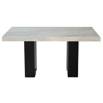 Camilla - Rectangular Counter Height Table - Pearl Silver