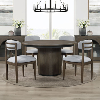Burlington - Round 5 Piece Dining Set - Brown