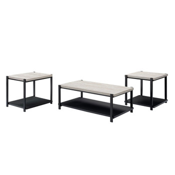 Linea - 3 Piece Occasional Set (1 Coffee & 2 End Tables) - Light Gray