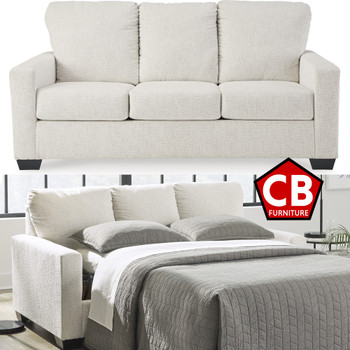 ELOWEN Beige 76" Wide Full Size Sofa Sleeper