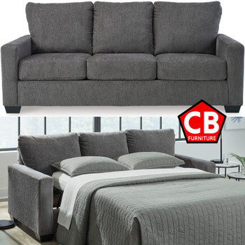ELOWEN Gray 85" Wide Queen Size Sofa Sleeper