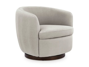 Annbury - Swivel Accent Chair - Light Beige