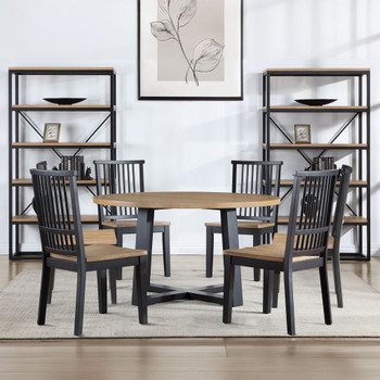 Magnolia - Round Dining Set With Two Tone Table