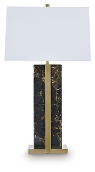 Neonish - Marble Table Lamp - Black / Gold Finish