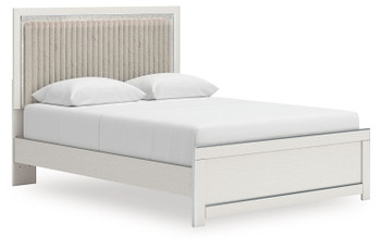 Zuraleus - Upholstered Panel Platform Bed With Roll Slats