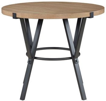 MERZI Black & Brown 5 Piece Counter Height Set with CAZIO Black Chairs