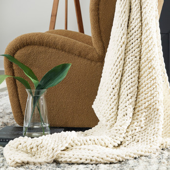 CULBERT Beige 51" x 62" Throw