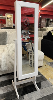 IDONIA White Floor Mirror with Jewelry Storage