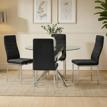 ONTARIO Black 5 Piece Dining Set