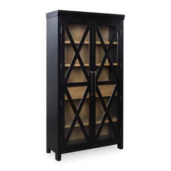 Ridgester - Display Cabinet - Light Brown / Black