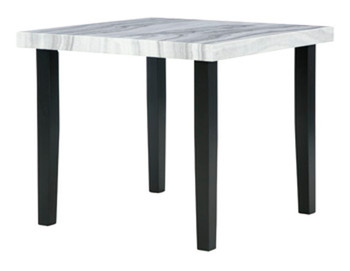 Mervannie - Square Dining Room Counter Table - Gray / Black