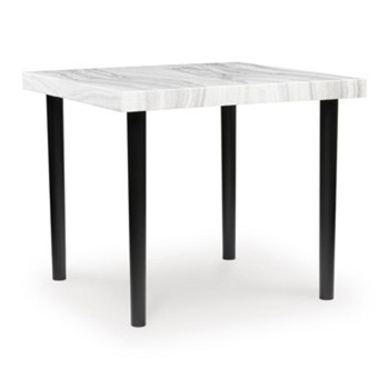 Mervannie - Square Dining Room Counter Table - Gray / Black