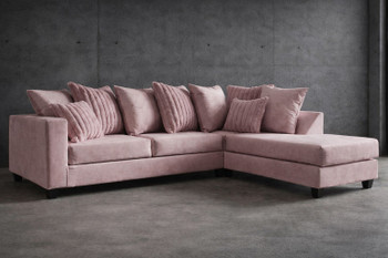 JOICO Pink Velvet & Corduroy 107" x 80" Sectional