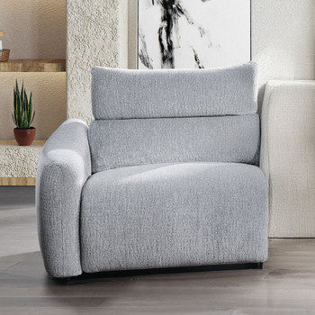 Fullar - LAF Modular Power Motion Recliner - Light Gary Chenille