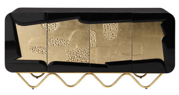ZENON Black and Gold 65 inch Wide Handcarfted Console/Entry Table