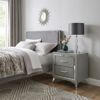 ELEINA Silver 22" Wide Night Stand