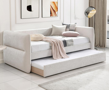 MAURA Oatmeal Tweed Daybed with Trundle