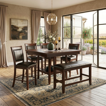 MITCHELL Dark Brown 18" Wide Counter Height Chair