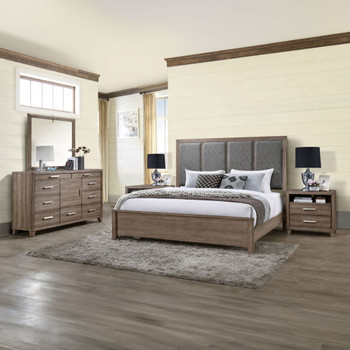 Harrisburg - 6/6 Eastern King 5 Piece Bedroom Set (Bed, Dresser, Mirror, 2 Nightstands) - Dark Gray