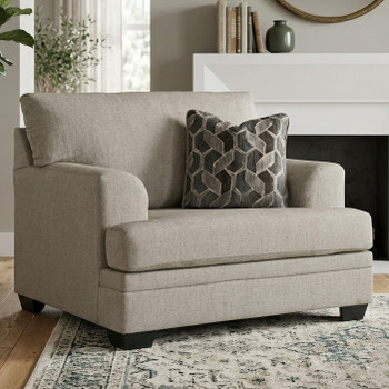 MATHEW Taupe 50" Wide Chair with Ottoman