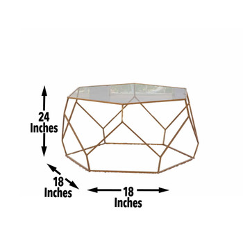 Roxy - Hegaonal Cocktail Table - Gold