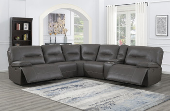 Ellery - 6 Piece Power Reclining Sectional - Brown