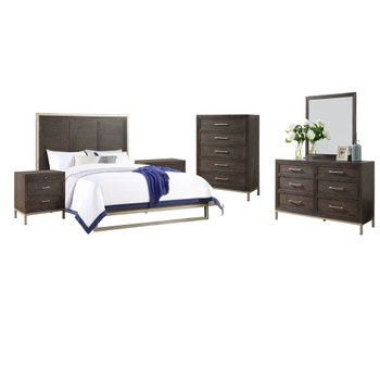 Broomfield - 6 Piece King Bedroom Set - Brown