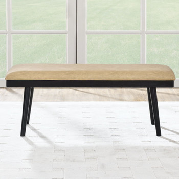 Vida - PU Dining Bench - Sand / Black