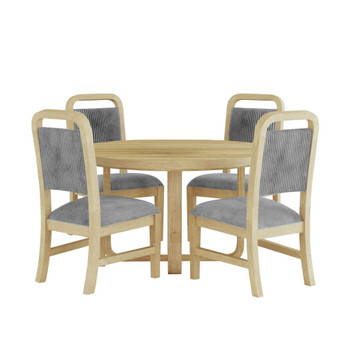 Ridgemont - 5 Piece Standard Height Dining Set (Round Table And Four Chairs) - Natural