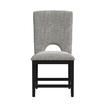 Oregon - Fabric Counter Side Chair (Set of 2) - Gray / Black