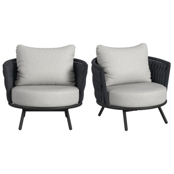 Bali - Chairs With Olefin (Set of 2) - Dark Gray