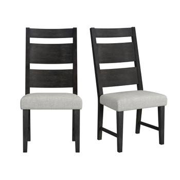 Jemma - Wood Back Dining Side Chair (Set of 2) - Dark Espresso / Beige Linen