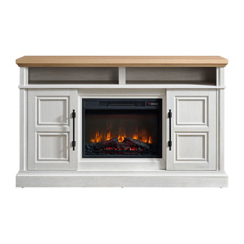 Villa - Console With 23" Fireplace Insert - White & Natural
