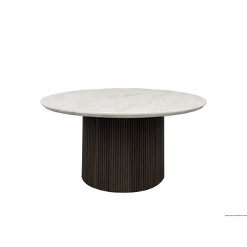 Sylvie - Round Table With White Faux Marble Top And Base
