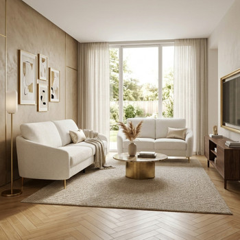 WISPERA White Sofa & Loveseat