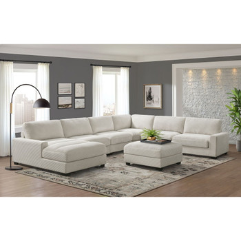 Arizona - Modular LHF Fabric Chaise With 1 Pillow 20" - Steno Beige