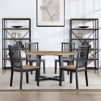 Magnolia - Round Dining Set With Two Tone Table