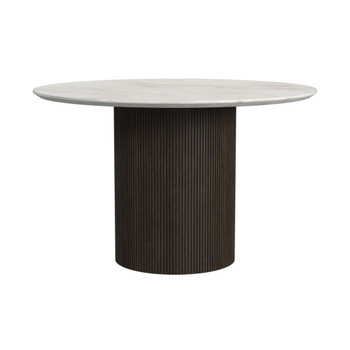 Sylvie - Round Dining Table With Faux Marble Top