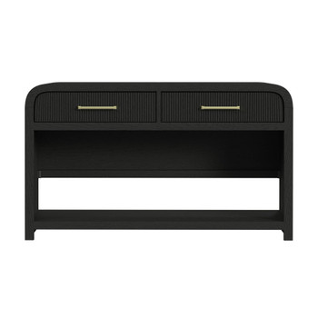 Ridgemont - Sofa Table With Bottom Shelf - Black With Grain