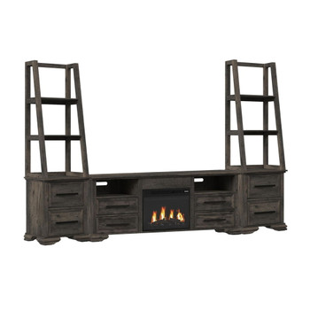 Park Ridge - 4 Piece Entertainment Unit With 71'' TV Console - Charcoal