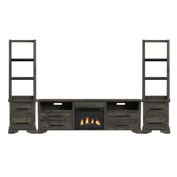 Park Ridge - 4 Piece Entertainment Unit With 82'' TV Console - Charcoal