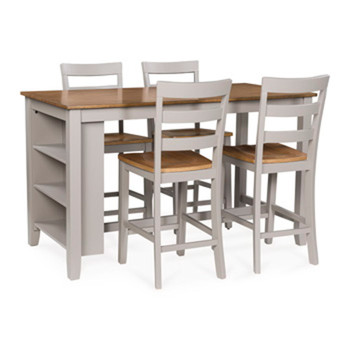 Harperfeld - Dining Room Counter Table Set (Set of 5) - Natural / Gray