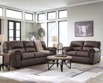 BLADEN Dark Brown Microsuede 66" Wide x 38" Height Loveseat