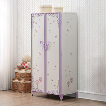 Priya II - Wardrobe - White & Light Synthetic Leather Rple