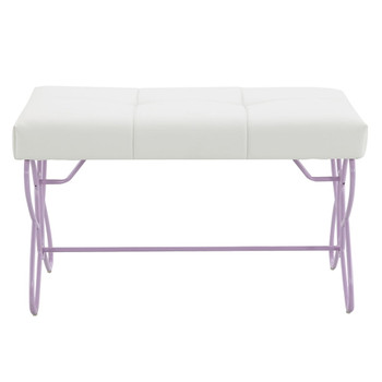 Priya II - Bench - White & Light Synthetic Leather Rple